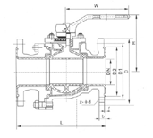 Q41F API Ball Valve structural diagram