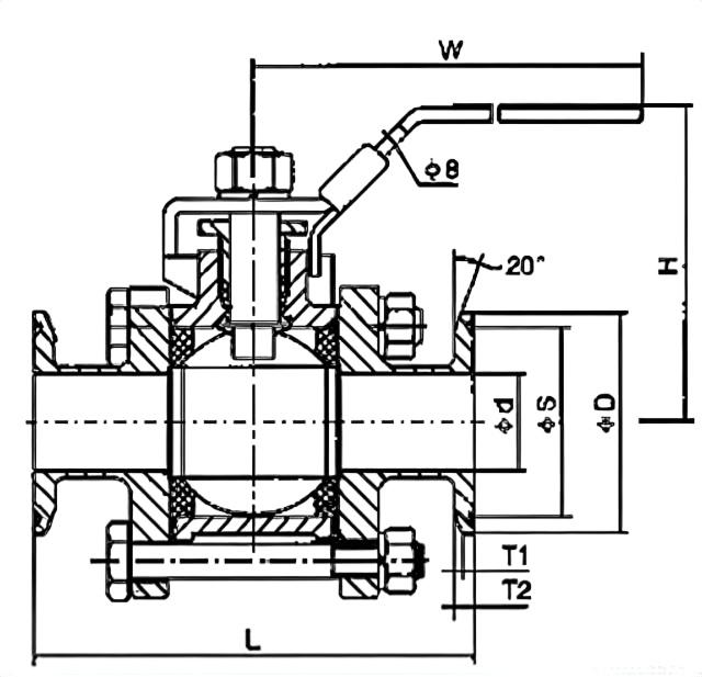 High-pressure floating ball valve